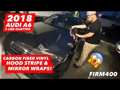 2018 AUDI A6 S LINE QUATTRO CARBON FIBER VINYL HOOD STRIPE AND MIRROR WRAPS