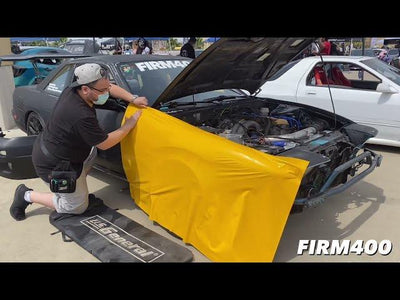 FIRM400 POP-UP WRAP DEMO: NISSAN S13 FENDER WRAP USING AVERY GLOSS DARK YELLOW @ ARK MOVEMENT EVENT